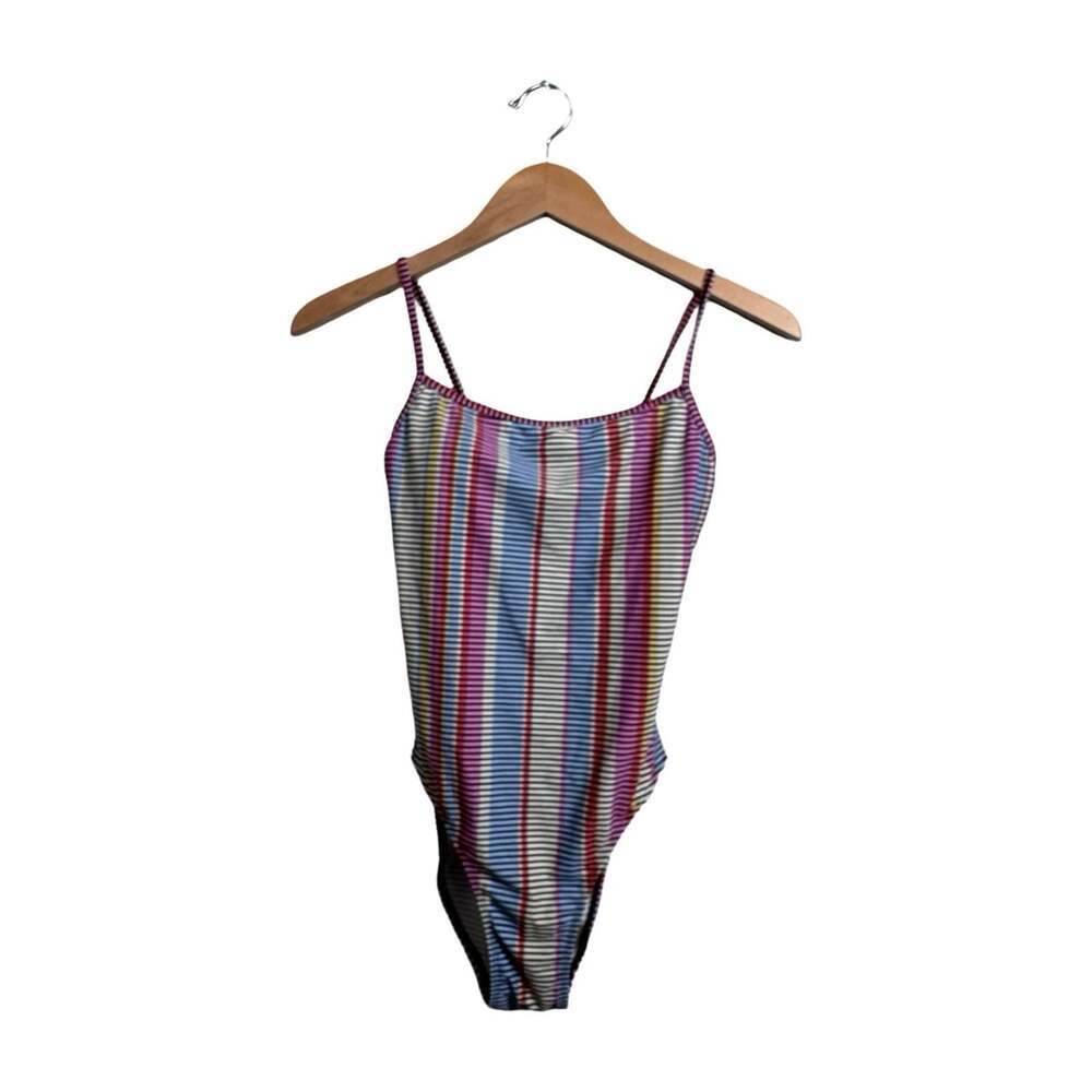 Women’s Summer Salt Striped One Piece Swimsuit Colorful Size 2
